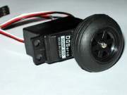 Factory modified continuous rotation servo and wheel